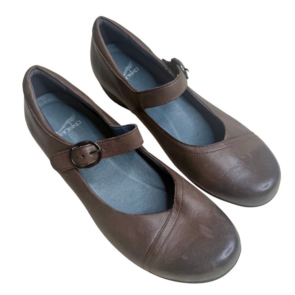 DANSKO Women’s 41 10.5 Fawna Mary Jane Wedge Comfort Shoe Chestnut Brown